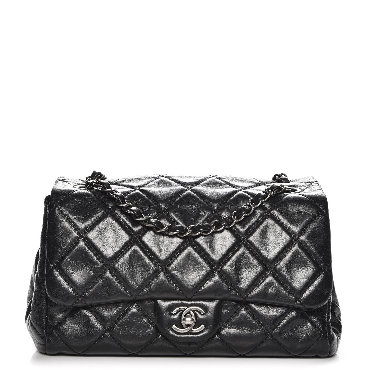 Chanel Glazed Calfskin Quilted Coco Soft Flap Black 1 of 8