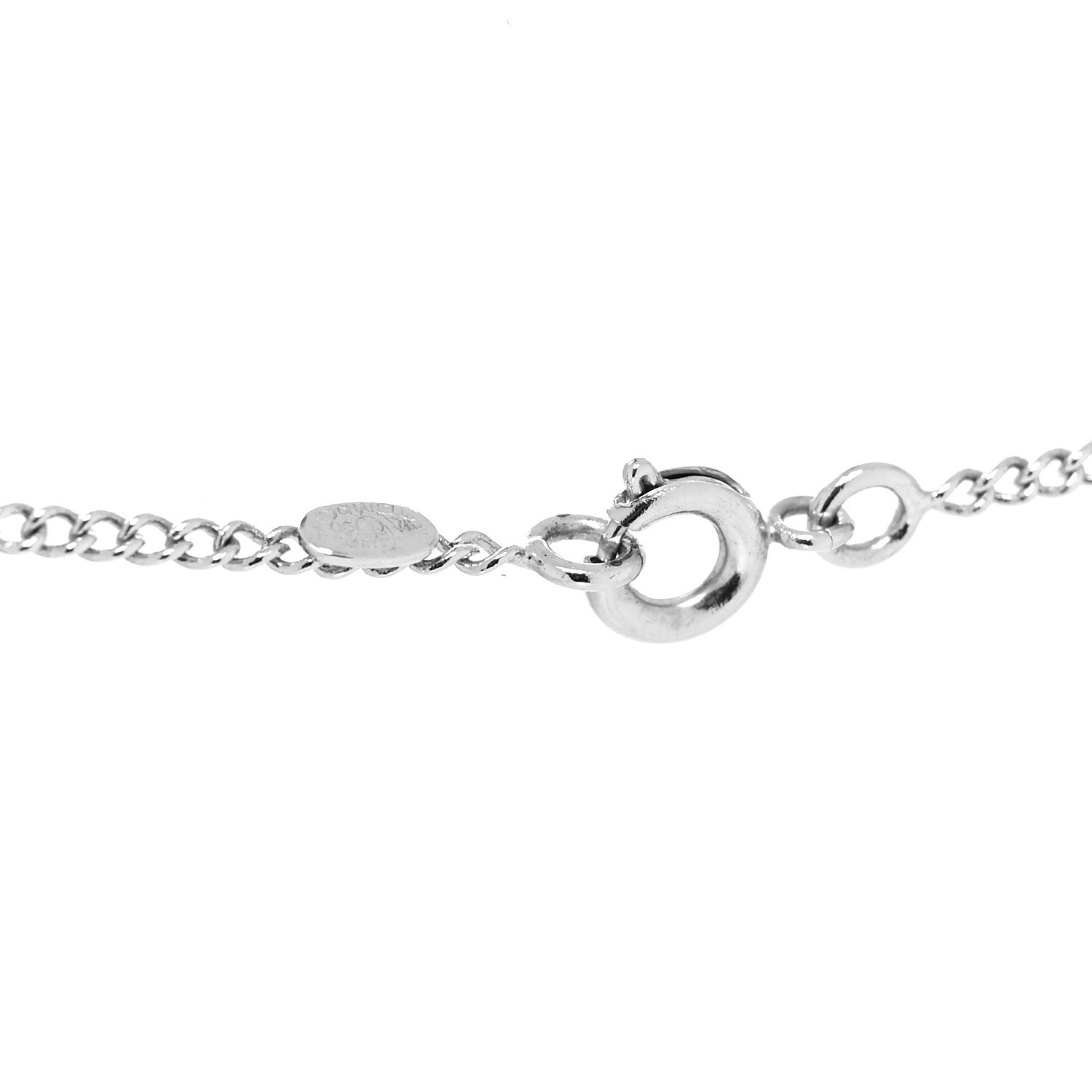 Chanel Enamel CC Pendant Necklace Black Silver 4 of 5