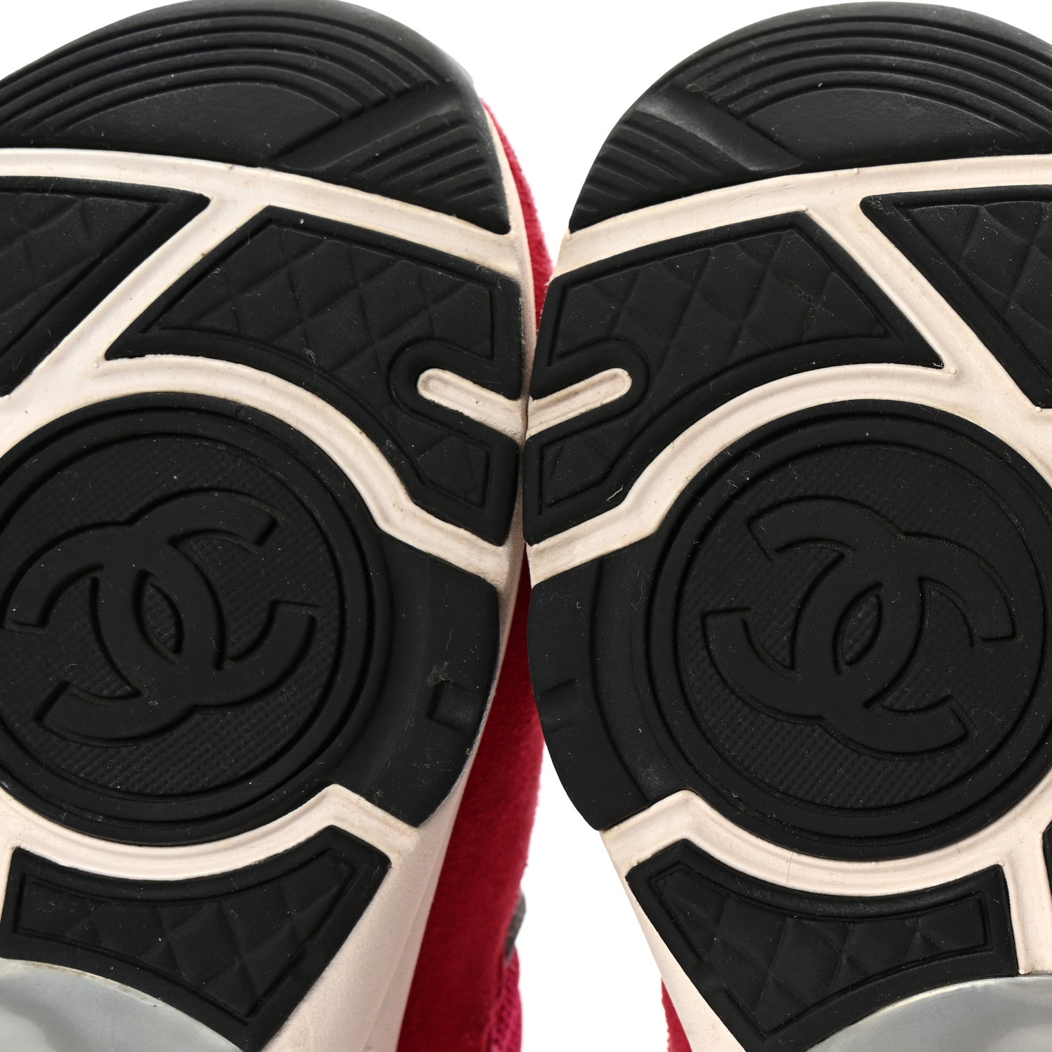 Chanel Mesh Suede Calfskin Womens CC Sneakers 35 Dark Pink Silver 7 of 10