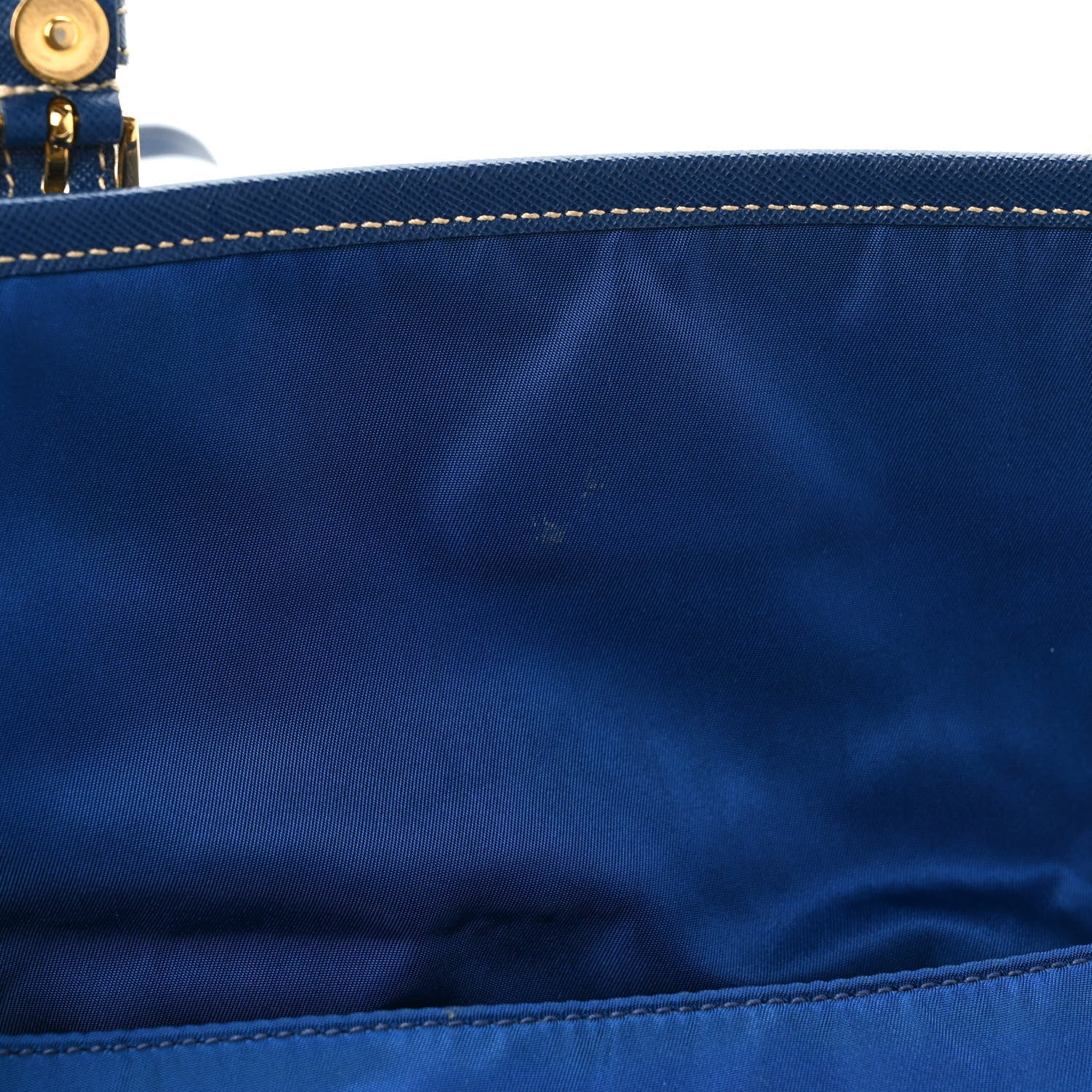 Prada Tessuto Nylon Saffiano Small Messenger Bag Blue 11 of 12