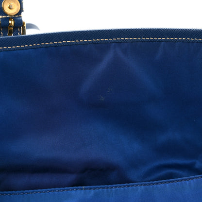 Prada Tessuto Nylon Saffiano Small Messenger Bag Blue 11 of 12