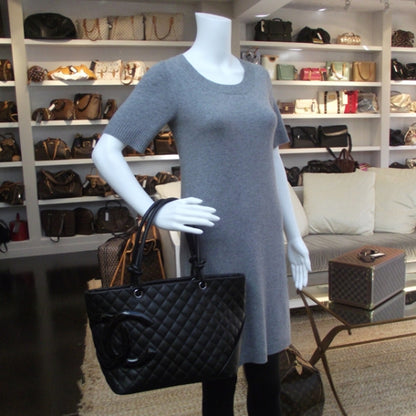 Chanel Calfskin Quilted Large Cambon Tote Black 2 of 11