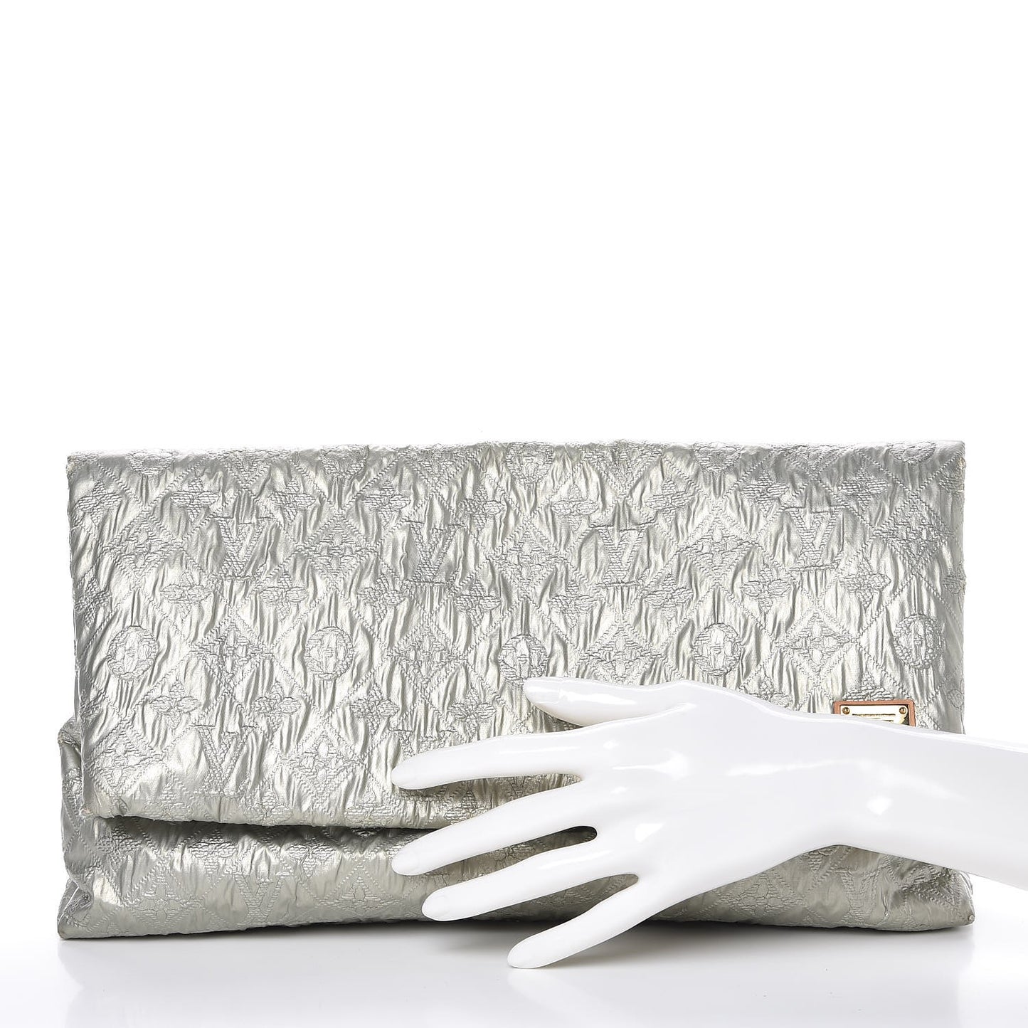 Jacquard Quilted Monogram Limelight Clutch GM Perle