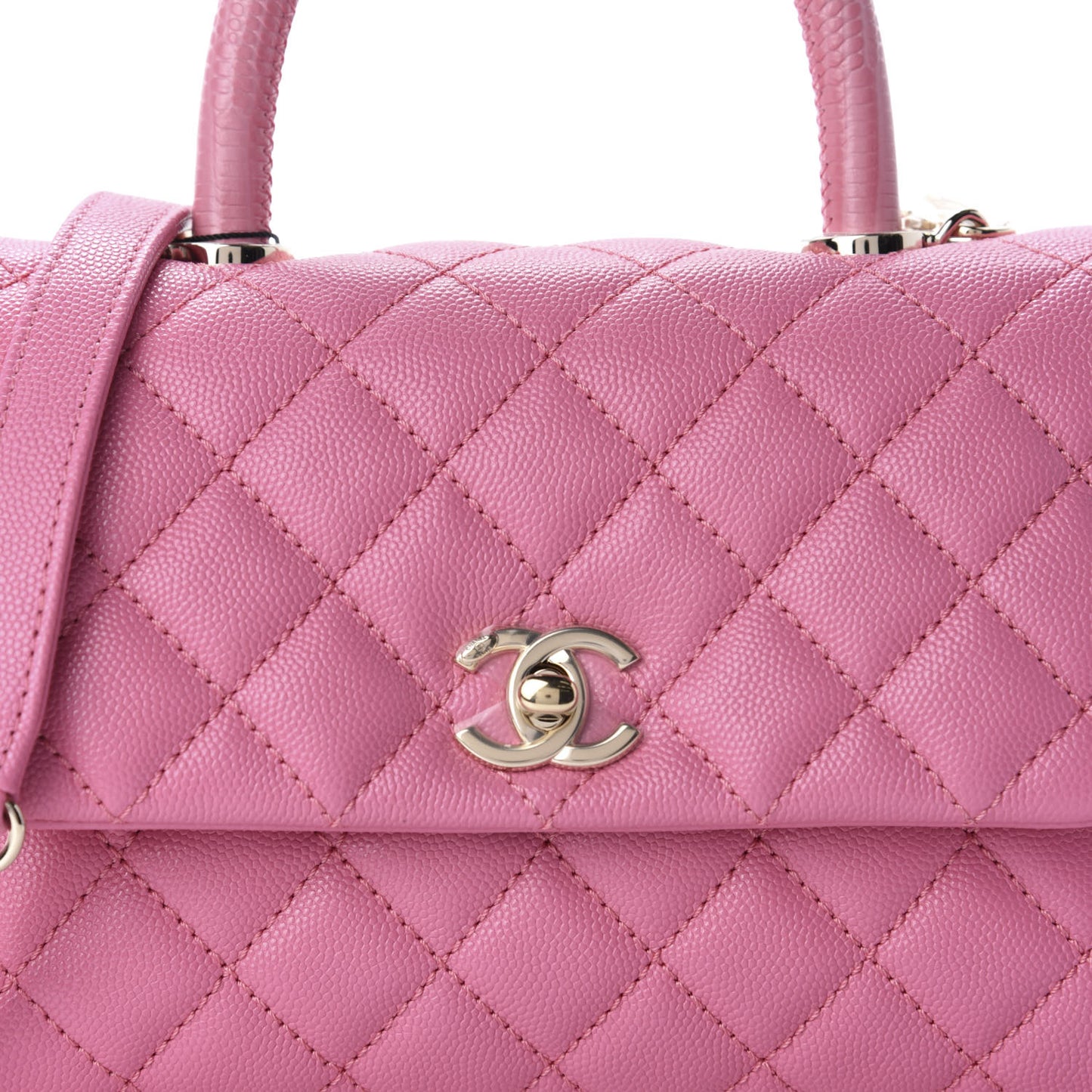 Caviar Quilted Mini Coco Handle Flap Pink