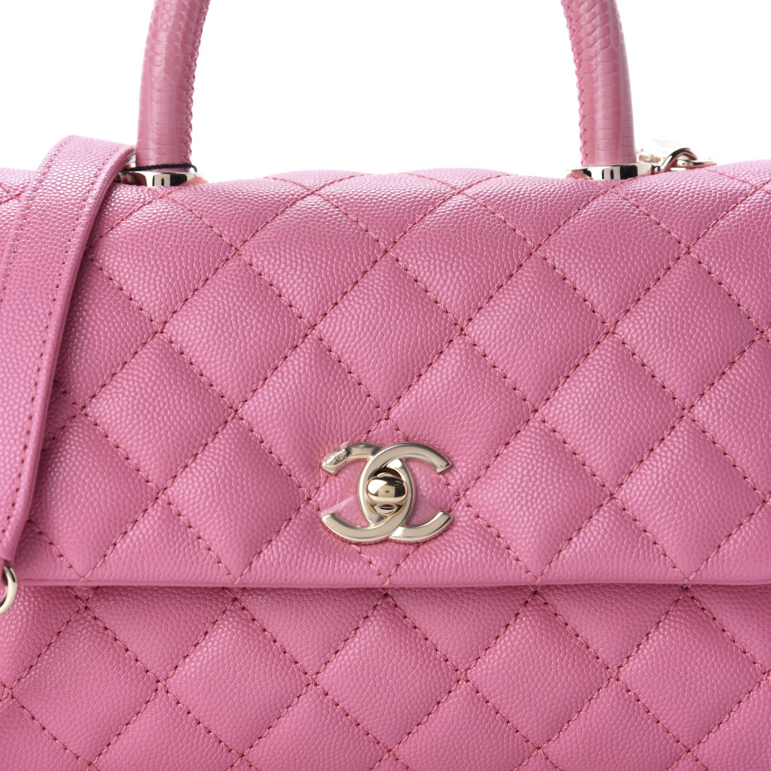 Chanel Caviar Quilted Mini Coco Handle Flap Pink 9 of 9