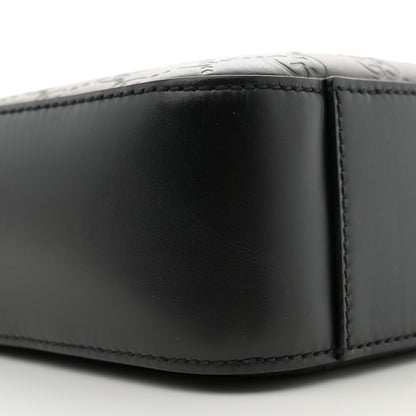Gucci Guccissima Signature Medium Flat Messenger Bag Black 9 of 10
