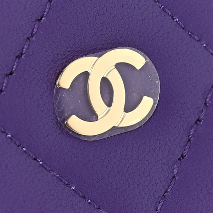 Chanel Lambskin Quilted Sunset Boulevard Pouch Case Pink Purple 12 of 14