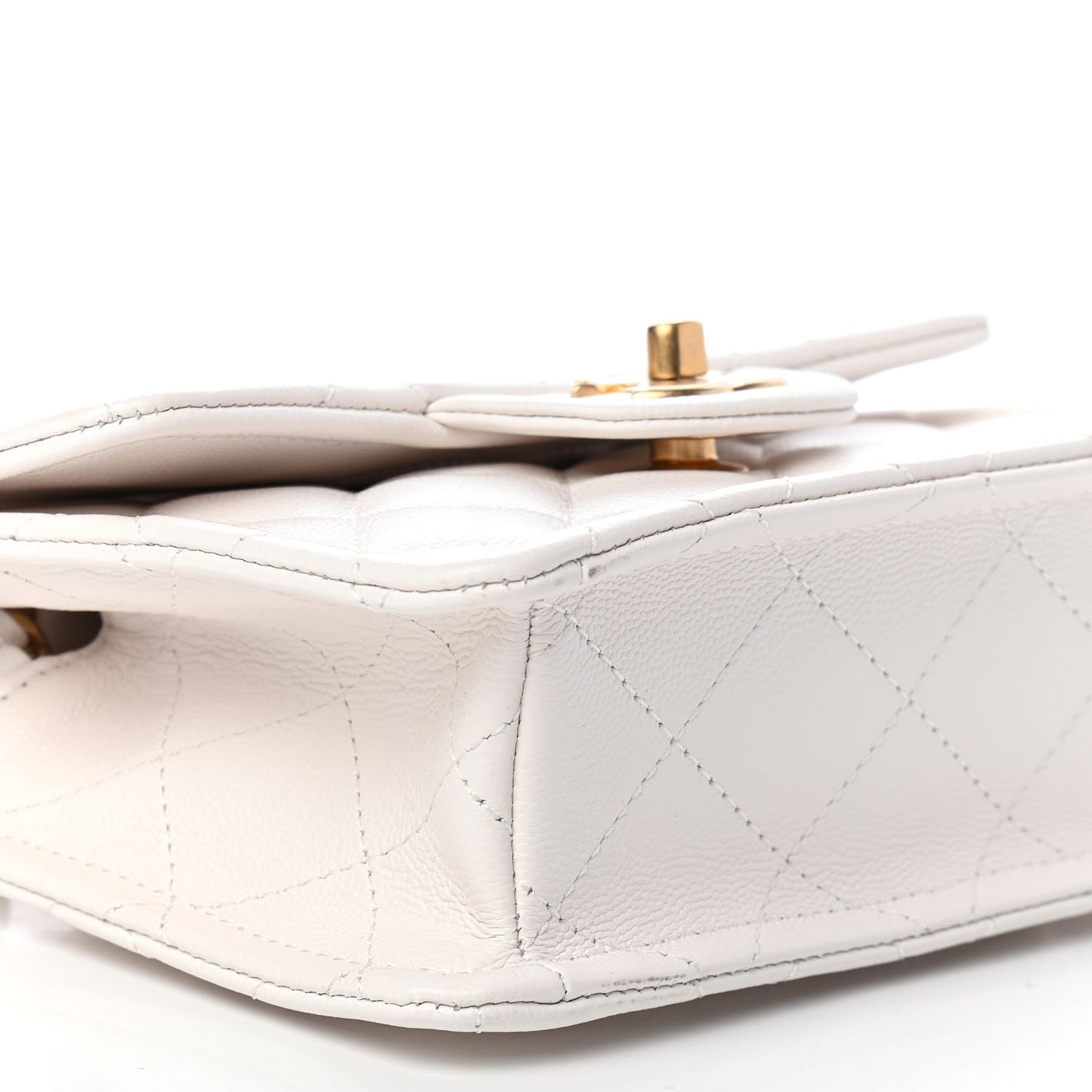 Caviar Quilted Mini Sweet Classic Flap White