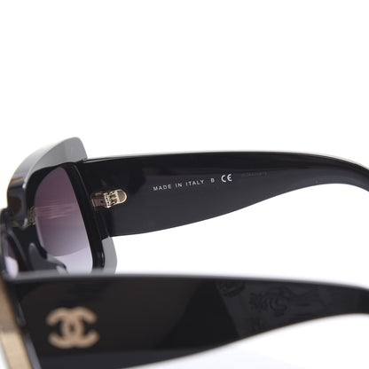 Chanel Acetate Rectangle Sunglasses 5435 Black 6 of 8