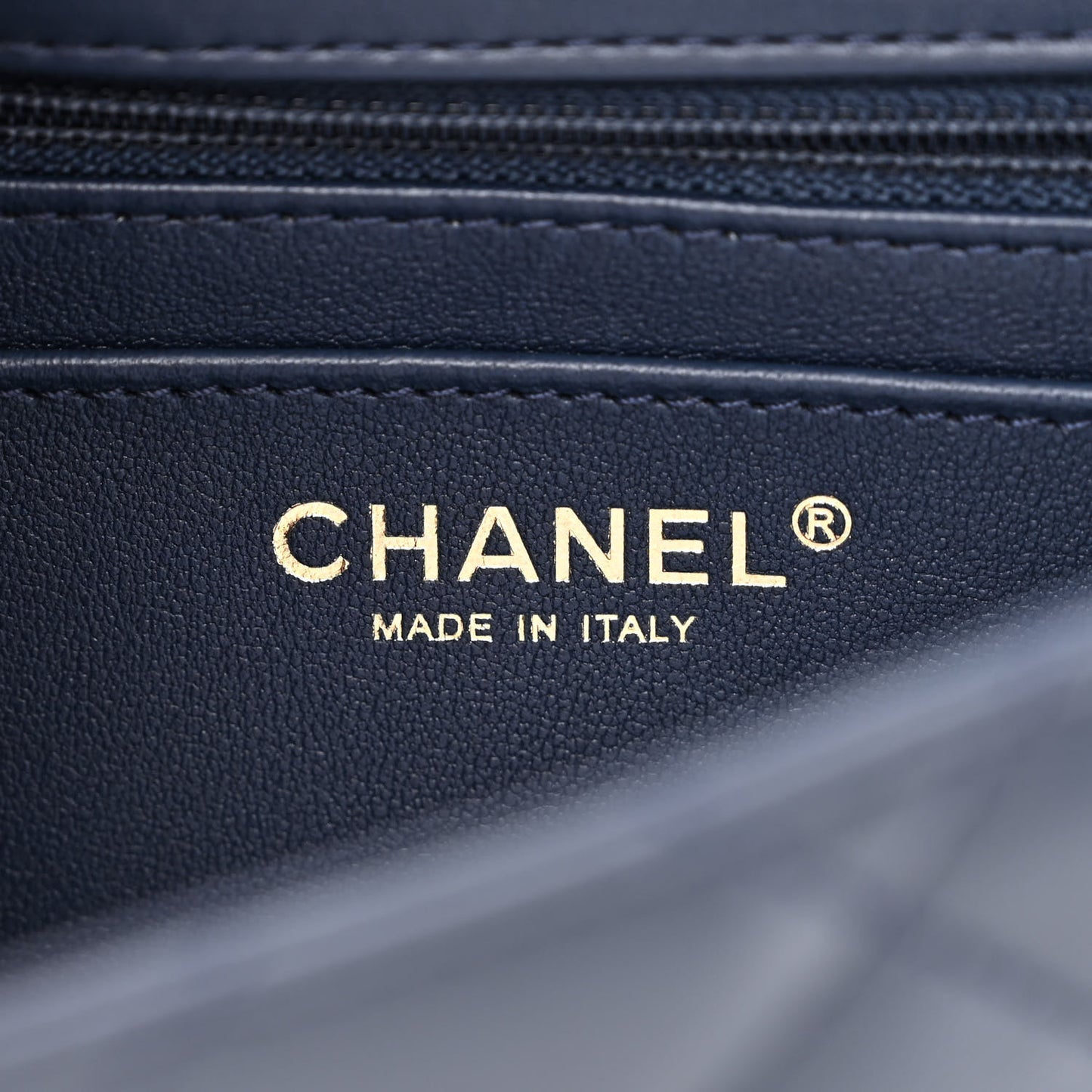 Lambskin Metal Quilted Twist Top Handle Flap With Chain Blue