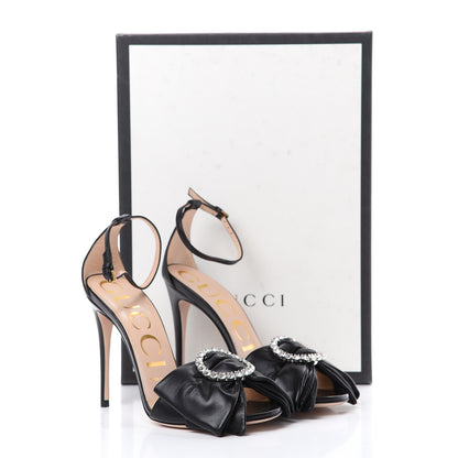 Gucci Nappa Ilse Pleated Bow Sandals 36 Black 9 of 9