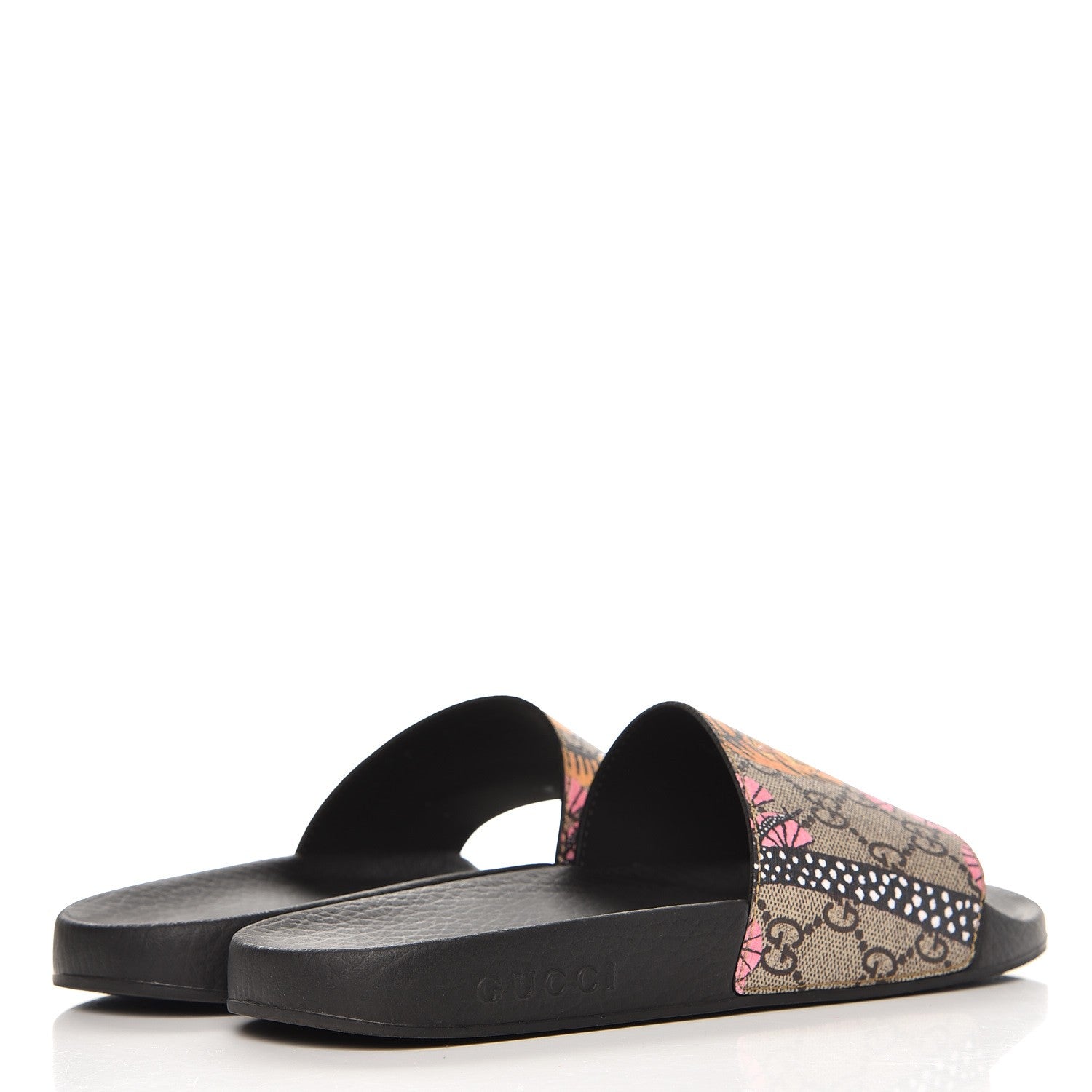 Gucci GG Supreme Monogram Bengal Slide Sandals 39 Beige Pink 4 of 8
