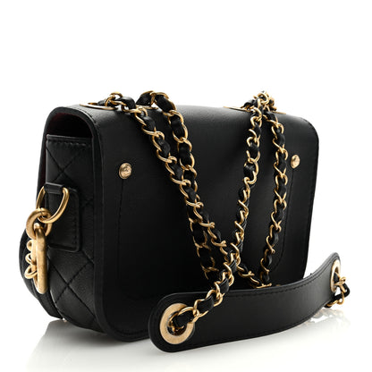 Chanel Calfskin Quilted Multi Pouching Flap And Coin Purse Black 3 of 9