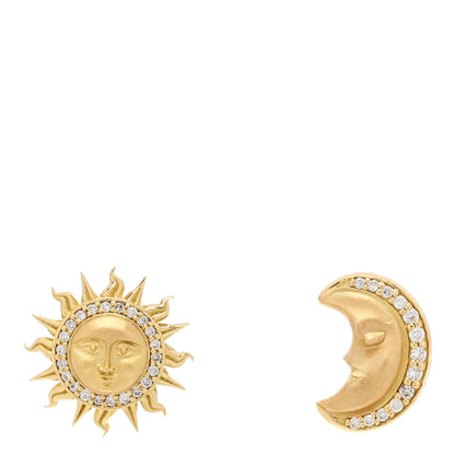Temple St. Clair 18K Yellow Gold Diamond Sole Luna Post Earrings 1 of 4