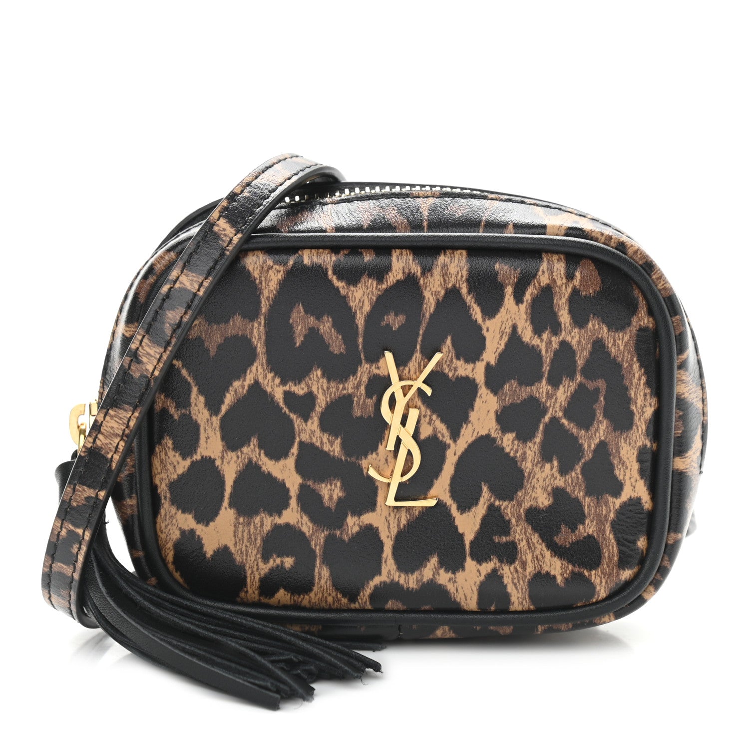 Saint Laurent Calfskin Heart Leopard Print Monogram Baby Lou Camera Bag Toffee 1 of 9