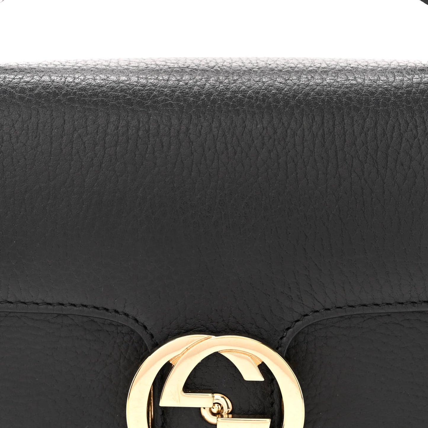 Dollar Calfskin Small Interlocking G Shoulder Bag Black