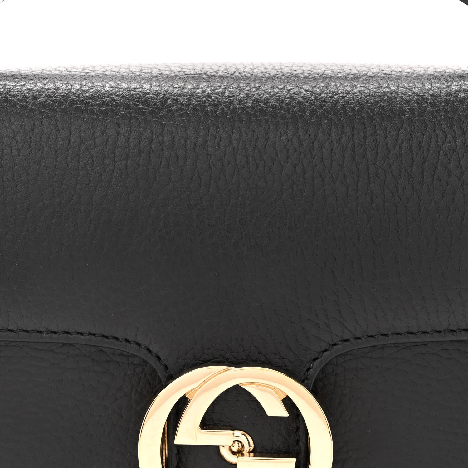 Gucci Dollar Calfskin Small Interlocking G Shoulder Bag Black 9 of 12