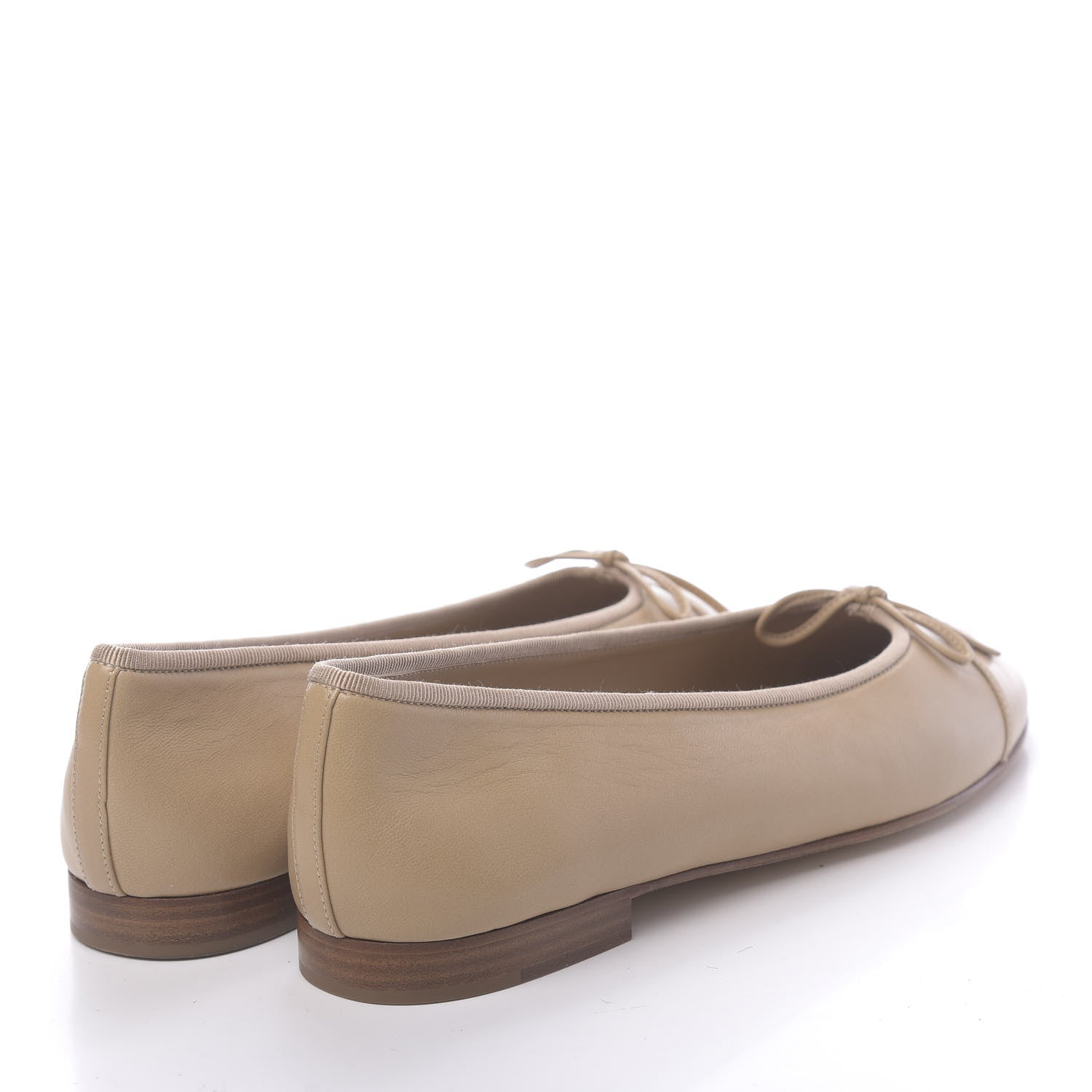 Chanel Lambskin Cap Toe CC Ballerina Flats 40.5 Beige 4 of 10