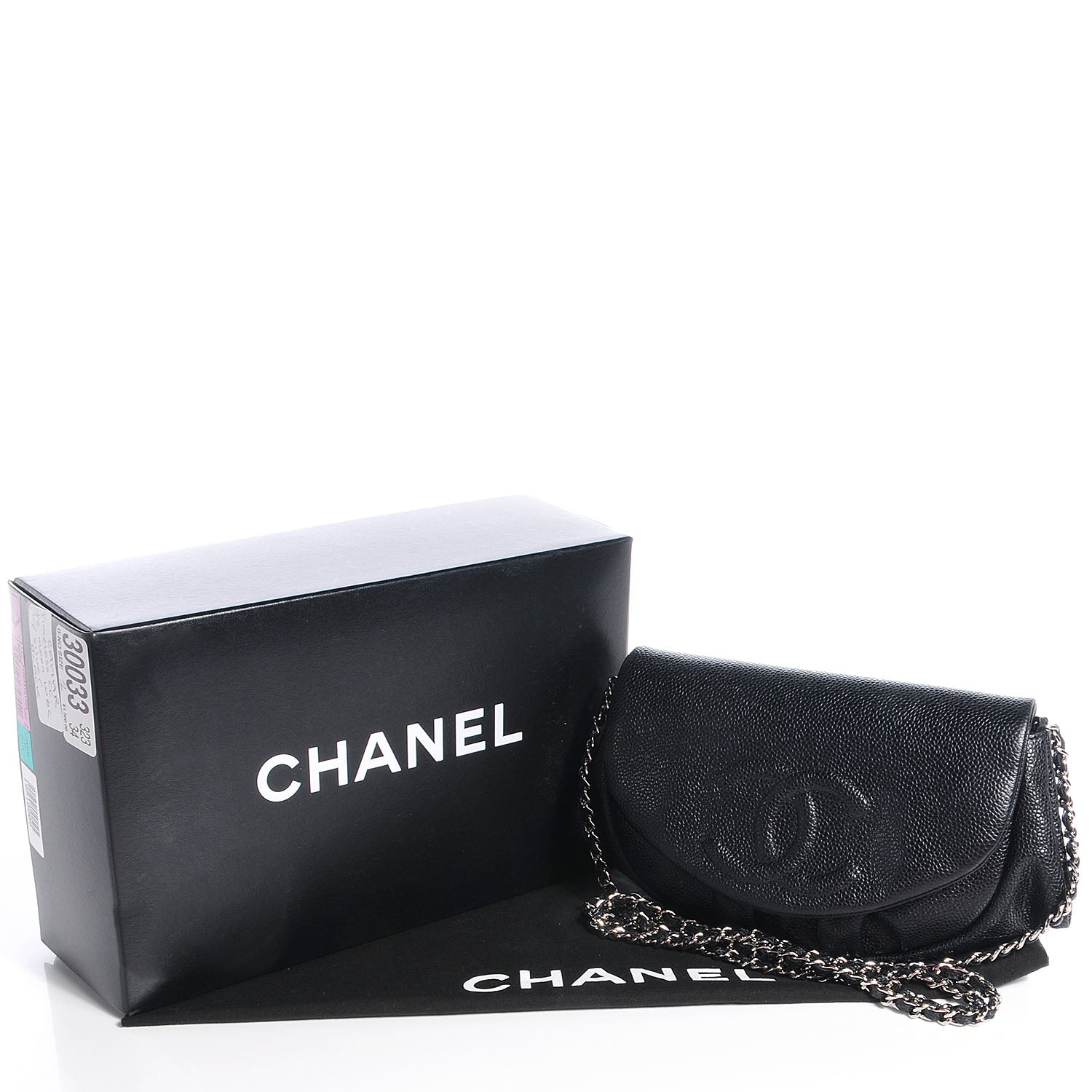 Chanel Caviar Half Moon Wallet On Chain WOC Black 5 of 8