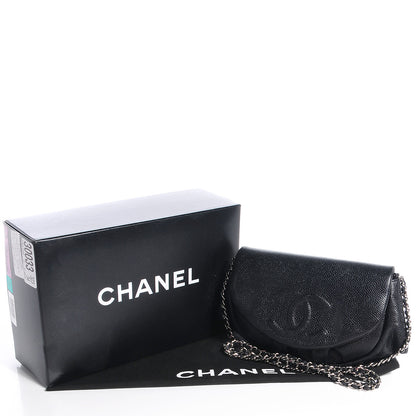 Chanel Caviar Half Moon Wallet On Chain WOC Black 5 of 8