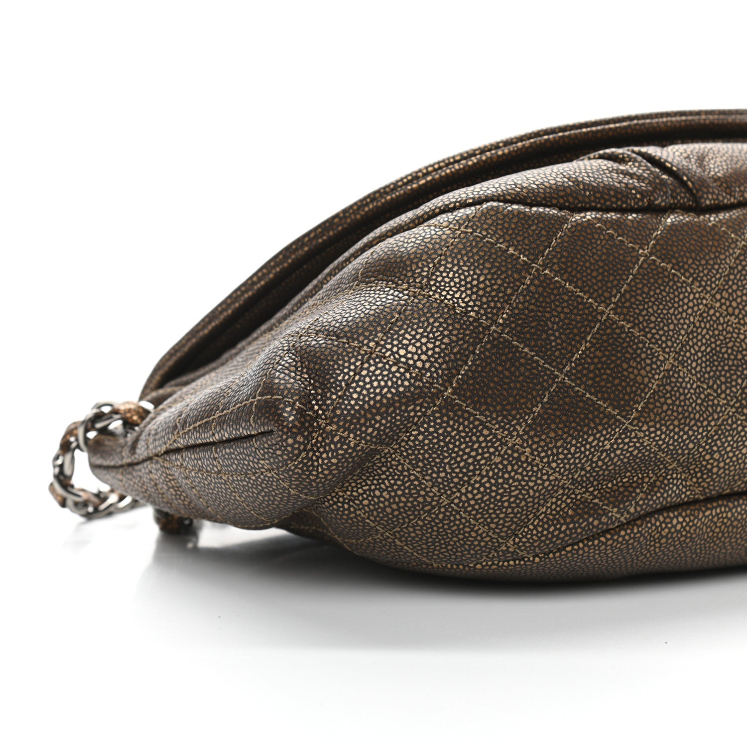 Chanel Metallic Caviar Half Moon Large Flap Bronze 9 of 10