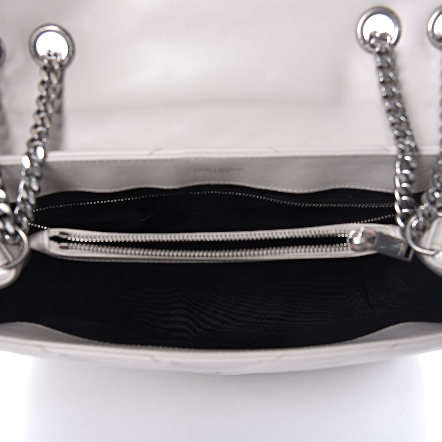 Calfskin Y Quilted Monogram Medium Loulou Chain Satchel Ivory