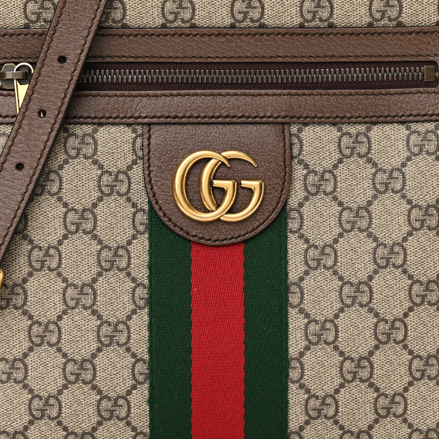Gucci GG Supreme Monogram Web Small Ophidia Messenger Bag Brown 9 of 13