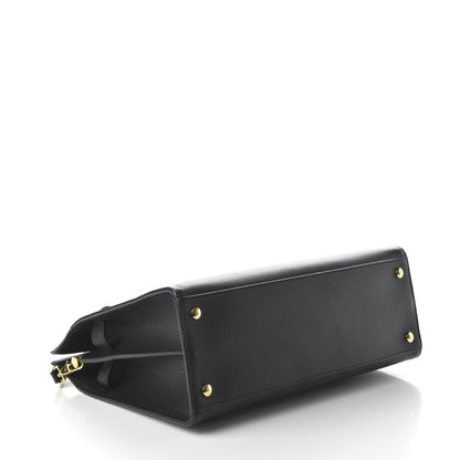 Burberry Grainy Calfskin Medium Title Bag Black 5 of 10
