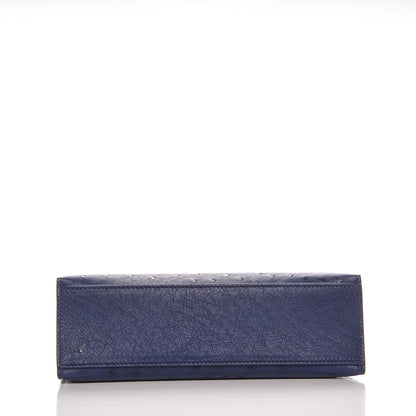 Hermes Ostrich Kelly Pochette Bleu Saphir 6 of 18
