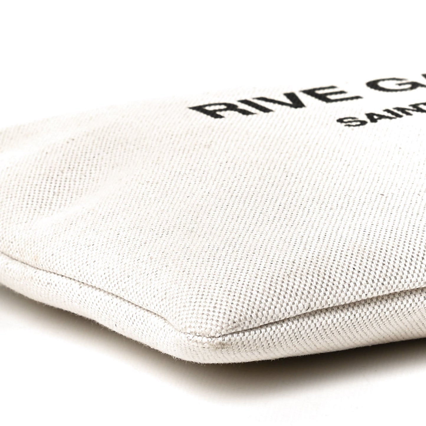 Linen Canvas Rive Gauche Zipped Pouch Optic White