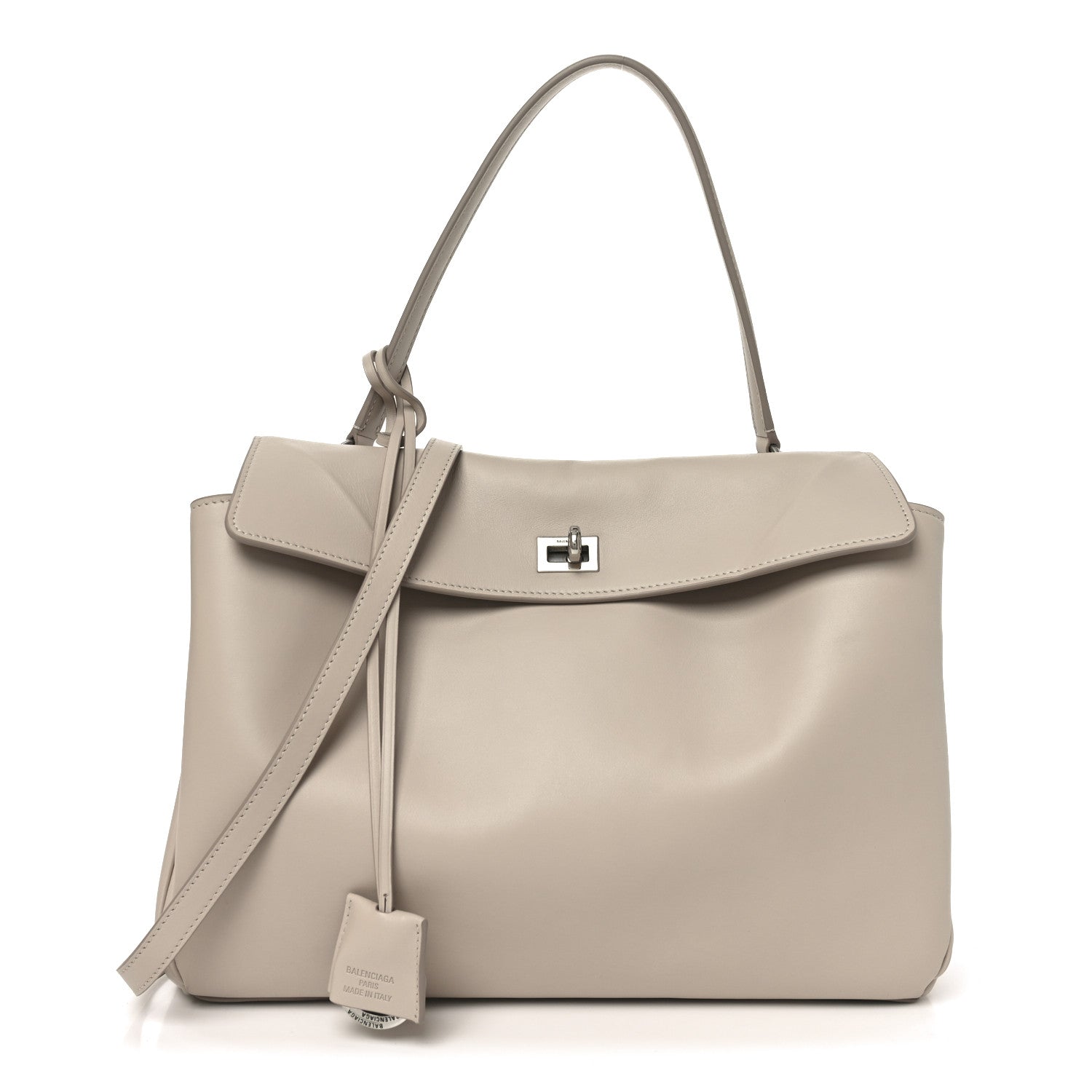 Balenciaga Natural Smooth Calfskin Medium Rodeo Top Handle Handbag Almond 1 of 9