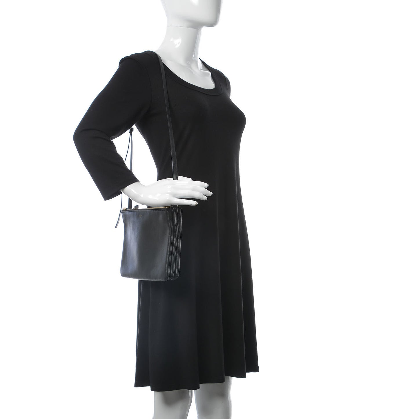 Lambskin Large Trio Crossbody Bag Black