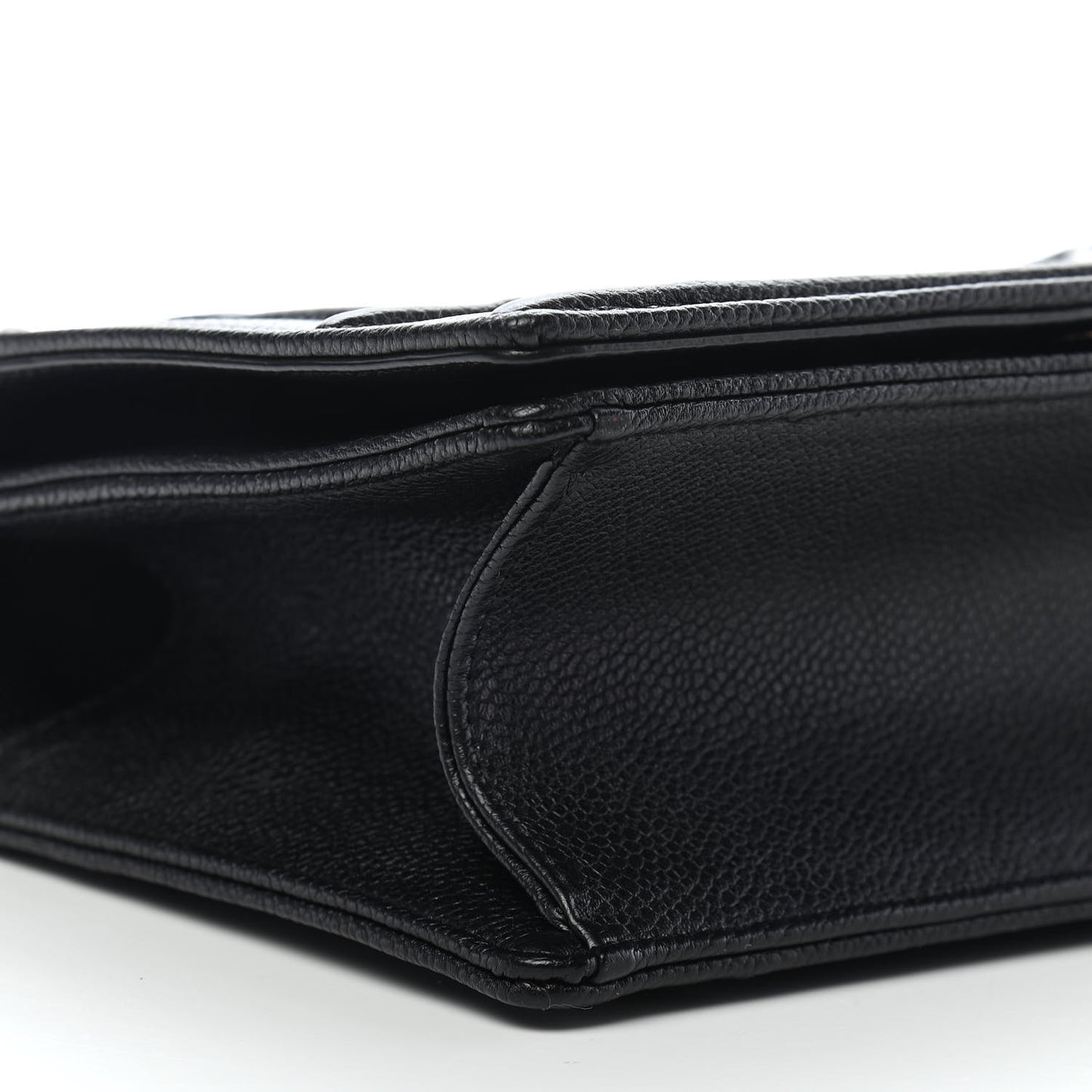 Grained Calfskin Small Diorama Flap Bag Black