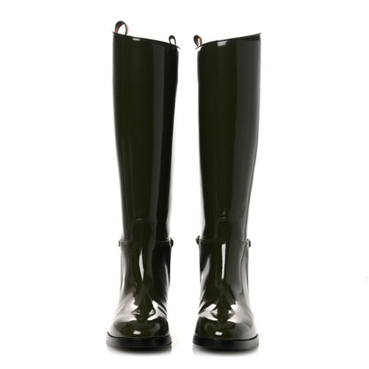Gucci Brushed Calfskin Michelangelo Slim Horsebit Riding Boots 39 Luscious Green 3 of 11