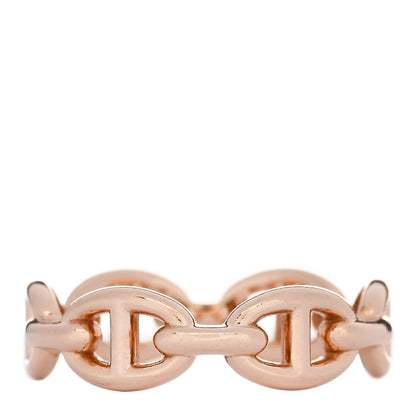 Hermes 18K Rose Gold PM Chaine d'Ancre Enchainee Ring 55 7.25 3 of 9