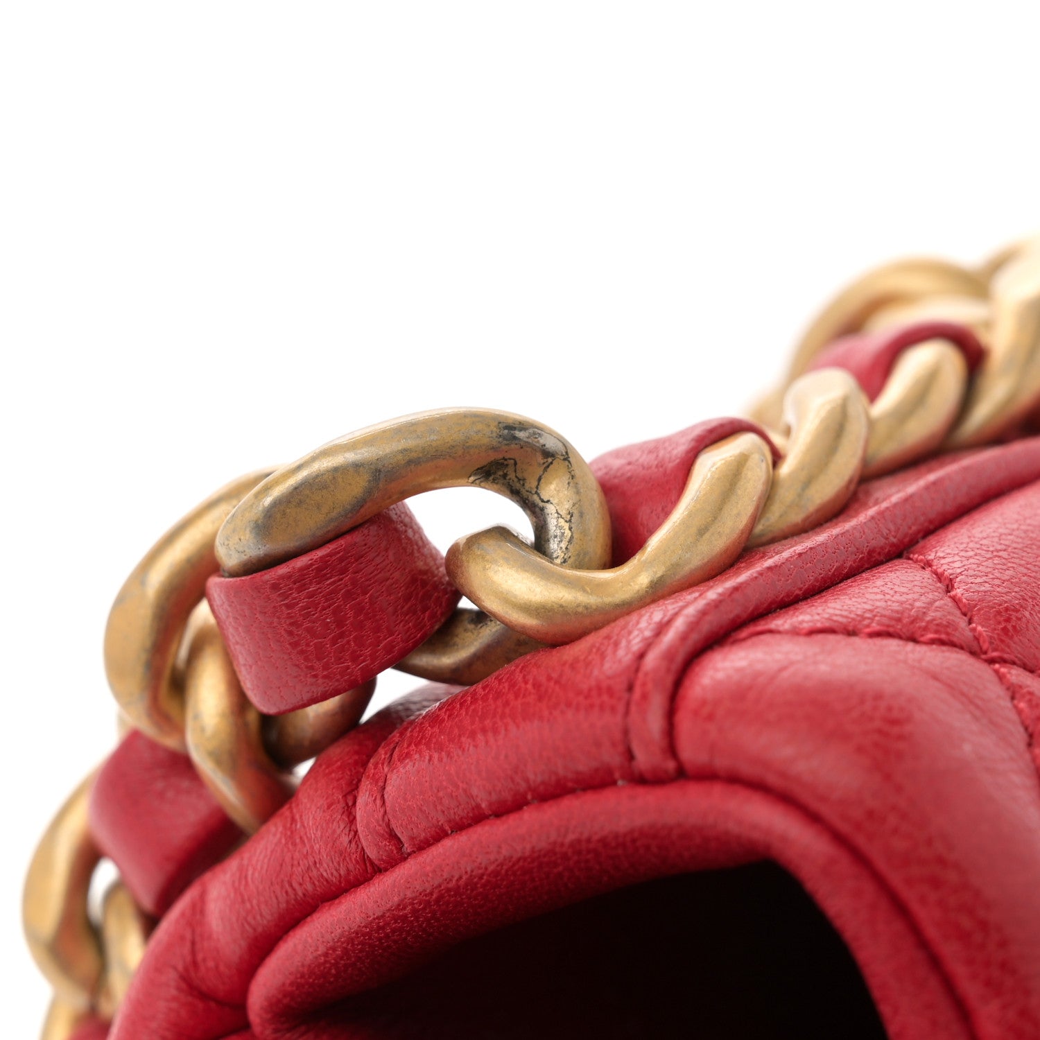 Chanel Goatskin Quilted Medium Chanel 19 Flap Red 11 of 12