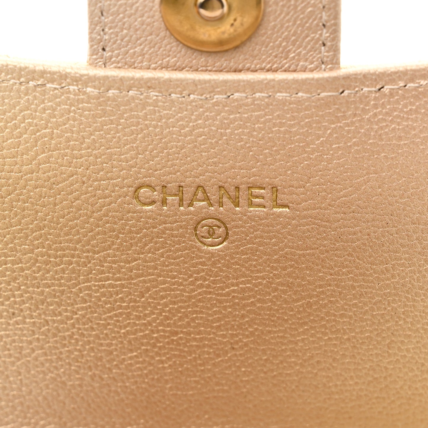 Metallic Goatskin Quilted Phone Holder Wallet on Removable Chain  Gold