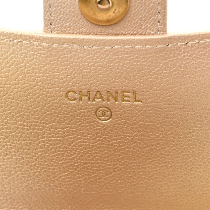 Chanel Metallic Goatskin Quilted Phone Holder Wallet on Removable Chain  Gold 7 of 15