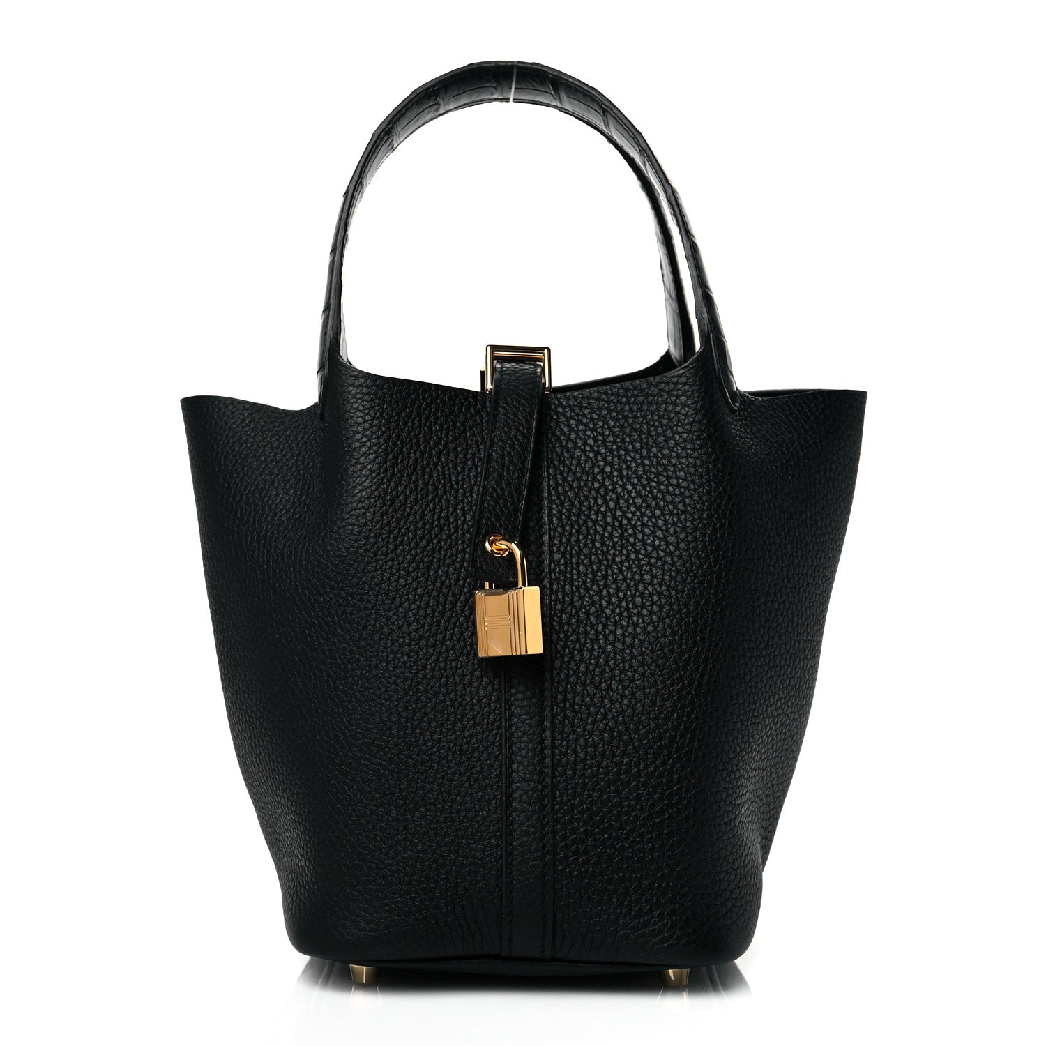 Hermes Taurillon Clemence Matte Alligator Picotin Lock Touch 18 PM Black 1 of 11