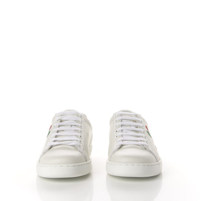 Gucci Calfskin Miro Soft Tennis Embroidered Womens Ace Sneakers 36.5 White Rio Blue 3 of 10