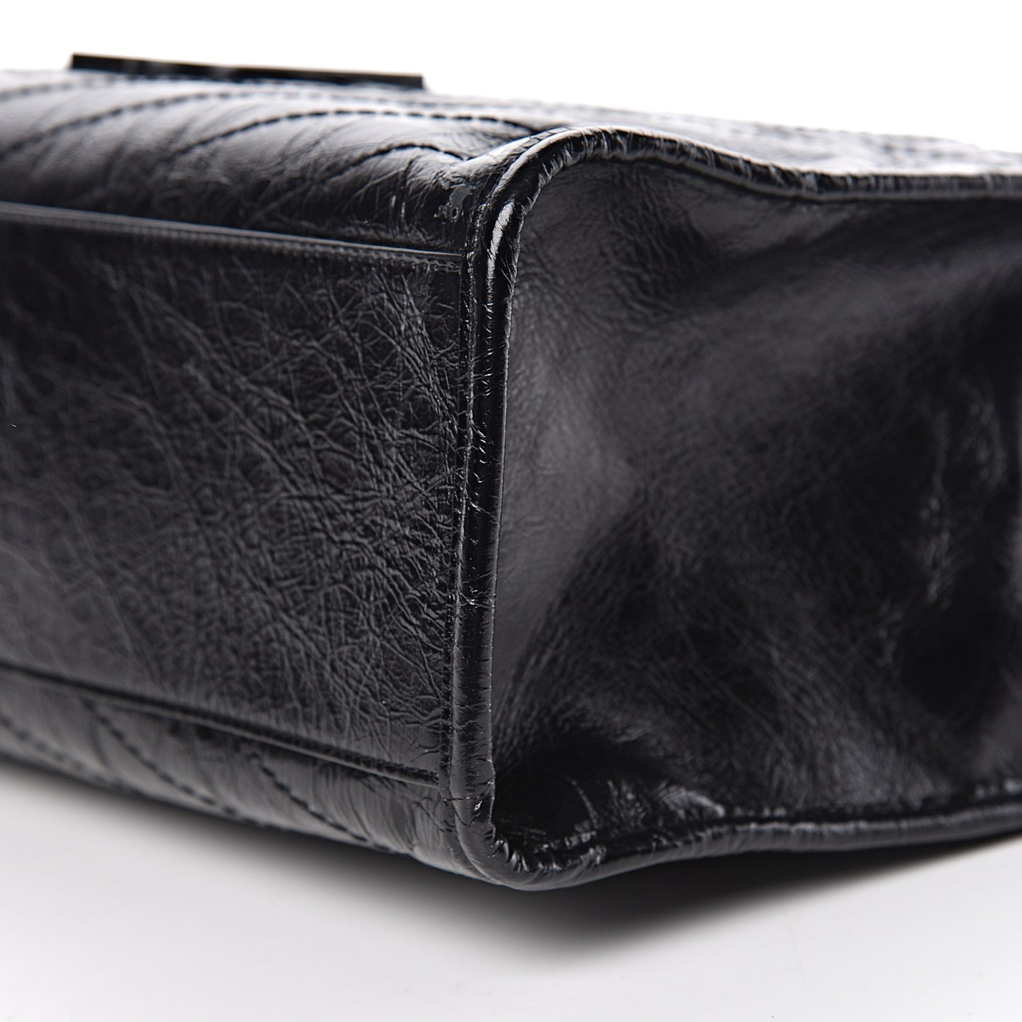 Crinkled Calfskin Matelasse Monogram Niki Shoulder Bag Black