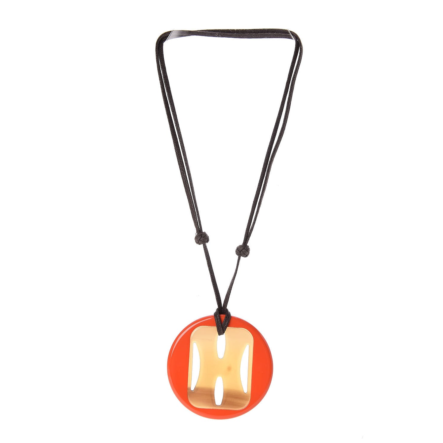 Buffalo Horn Lacquer Tonkin Necklace Orange