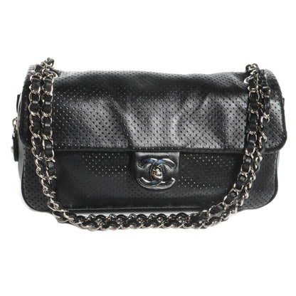 Chanel Lambskin Perforated Medium Baseball Spirit Flap Black 1 of 8