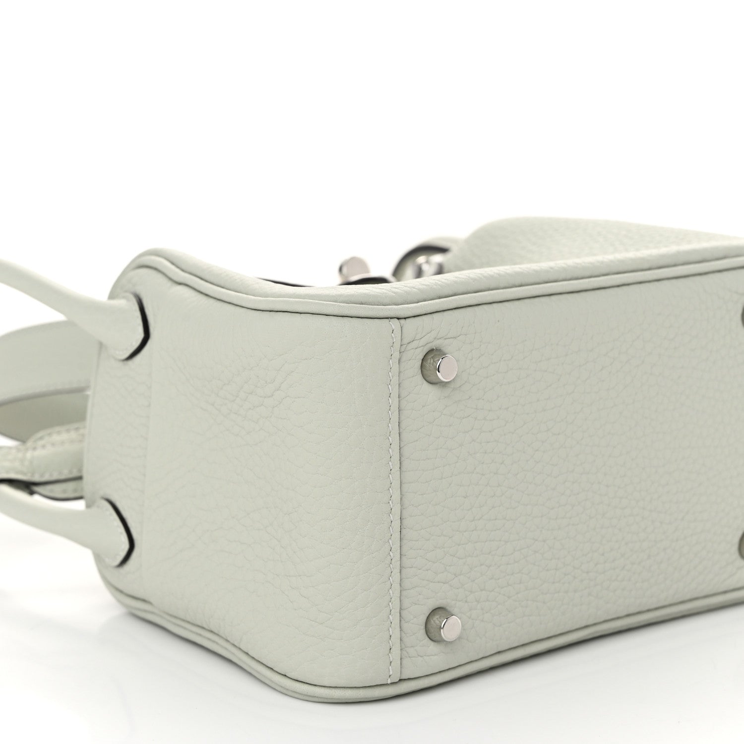 Hermes Taurillon Clemence Mini Lindy 20 Gris Neve 9 of 11