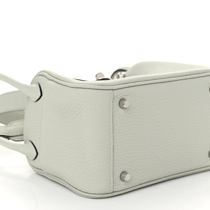 Hermes Taurillon Clemence Mini Lindy 20 Gris Neve 9 of 11