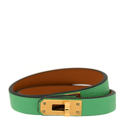 Hermes Chevre Chamkila Mini Kelly Double Tour Bracelet T1 Vert Comics 1 of 5