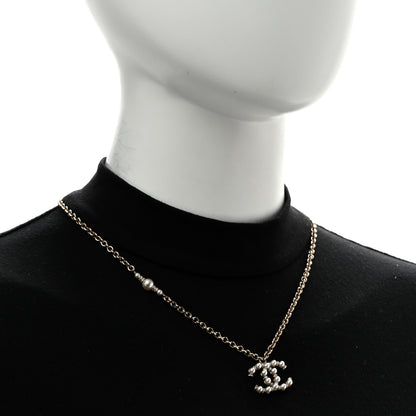 Chanel Crystal Pearl Nefertiti CC Pendant Necklace Gold 2 of 6