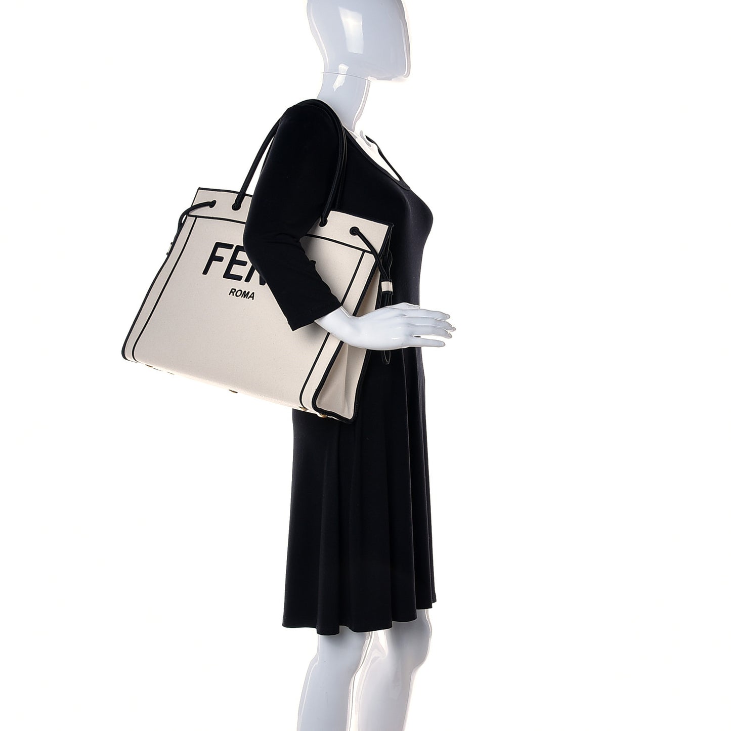 Canvas Logo Large Shopping Tote Grezzo Black