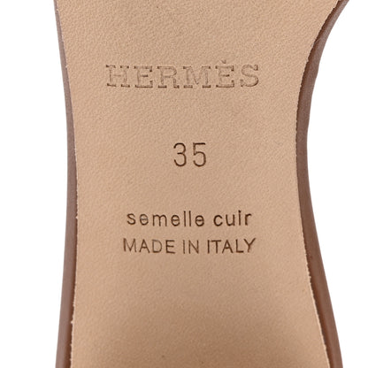 Hermes Calfskin Oasis Sandals 35 Gold 8 of 9