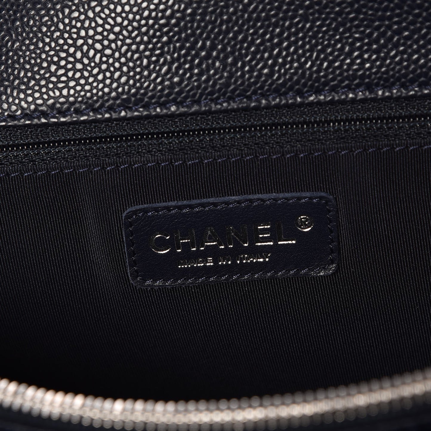 Caviar Quilted Grand Shopping Tote GST Dark Navy Blue